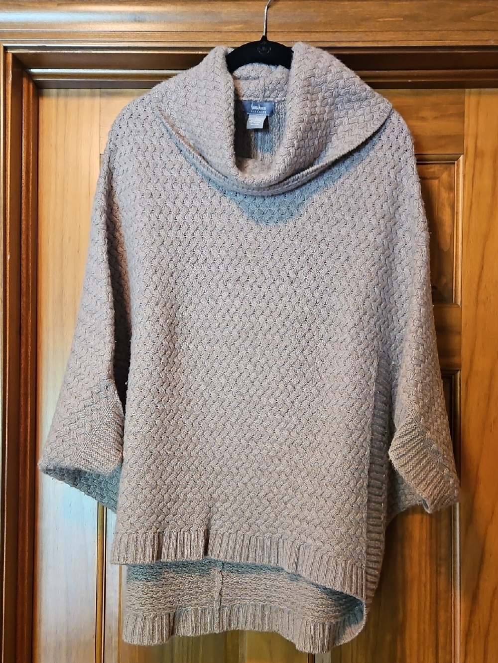 Neiman Marcus Cashmere Cowl Neck Poncho Sweater Size L